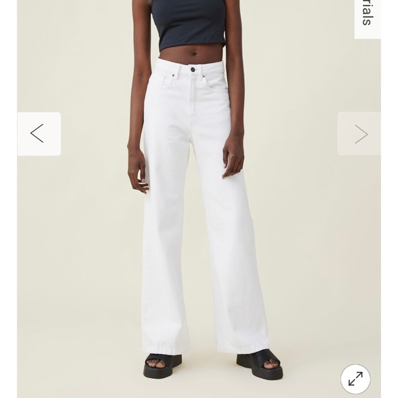 NWT Cotton On Long Wide Leg Jeans - White - Picture 1 of 4